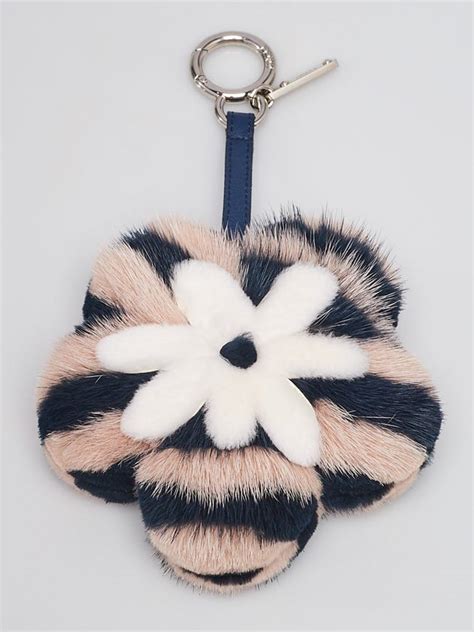 fendi fox mink fur flower bag charm pimento tangerine|FENDI Fox Mink Fur Flowerland Bag Charm Pimento Tangerine .